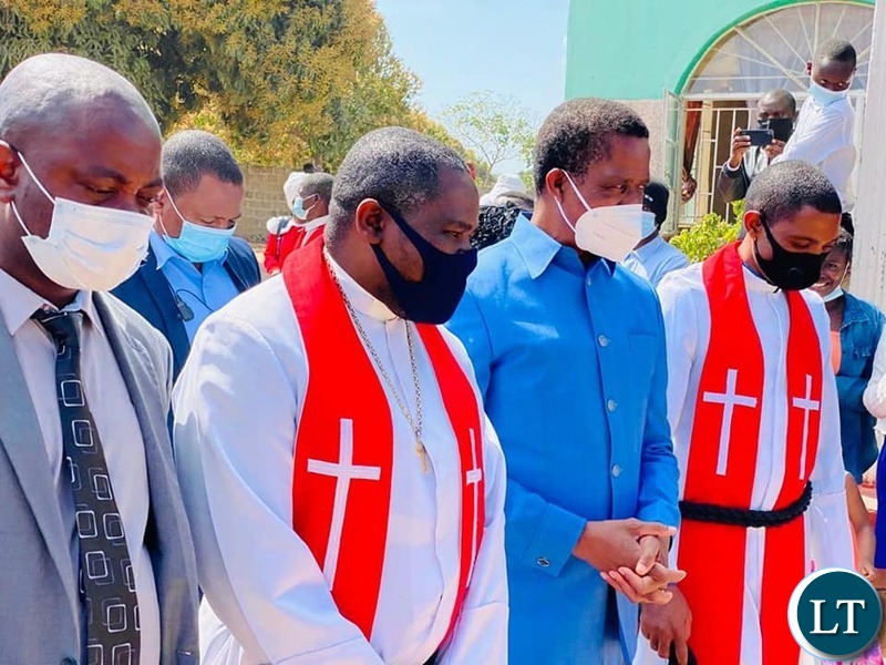 President Edgar Lungu congregation at the United Church in Zambia St. Margaret’s church in Itezhi-Tezhi.