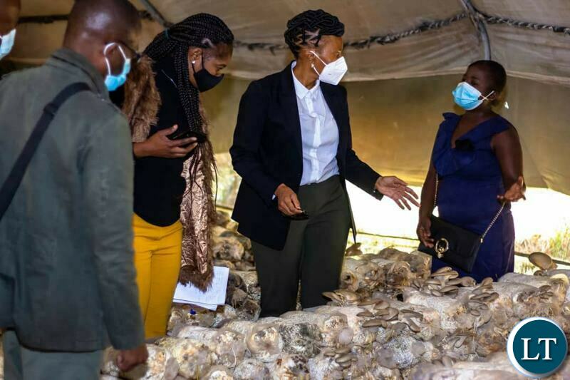 Ministry of Higher Education Permanent Secretary Ms Kayula Siame at the UNZA Agric Technology Centre