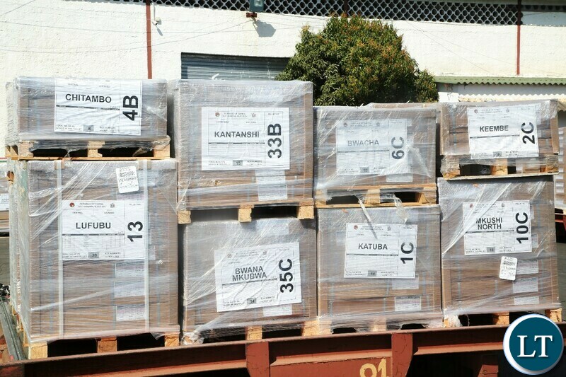 BALLOT papers for 12th August,2021 General Election for 40 Constituencies have arrived at Kenneth Kaunda International in Lusaka.