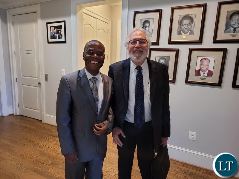 Zambia’s Ambassador to the United States H.E. Lazarous Kapambwe with Dr Irving Mintzer