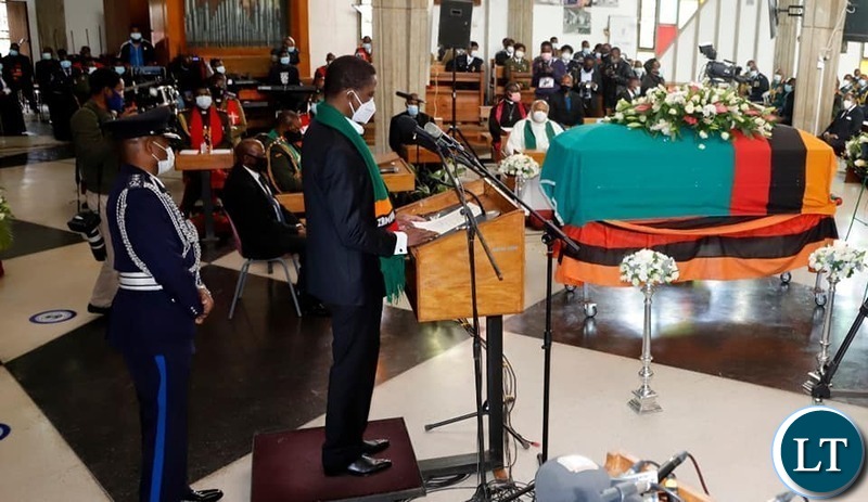 President Lungu at the Church Service of the Late President Dr Kenneth Kaunda 