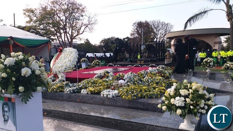The laying of wreaths at the resting place of the late President Kenneth Kaunda