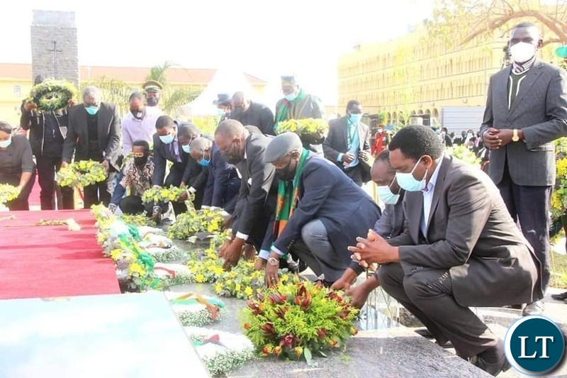 The laying of wreaths at the resting place of the late President Kenneth Kaunda