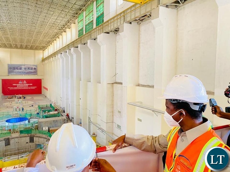 President Edgar Lungu commissioning the first 150 megawatts turbine at Kafue Gorge Lower