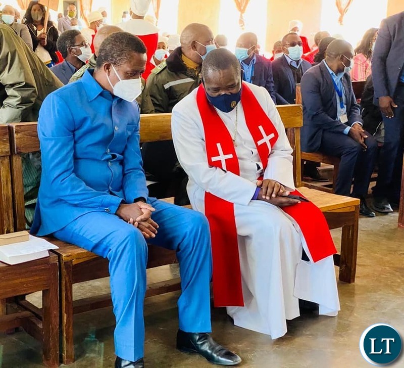 President Edgar Lungu congregation at the United Church in Zambia St. Margaret’s church in Itezhi-Tezhi.