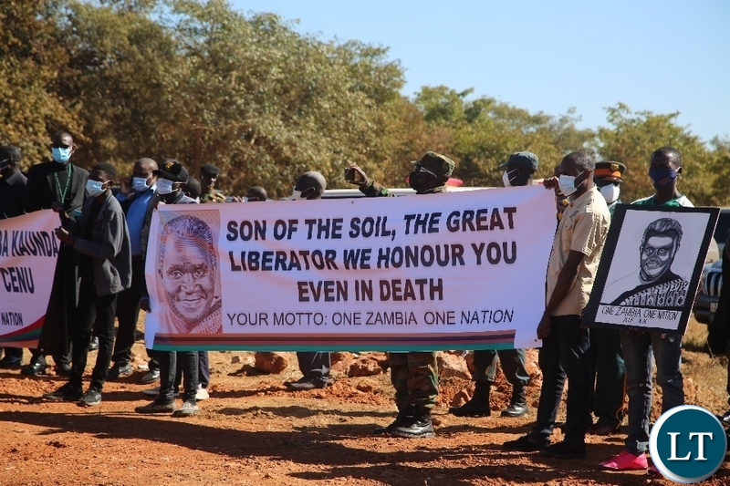 CHINSALI residence display the banner in solidarity to late First President of Zambia Dr.Kenneth kaunda.