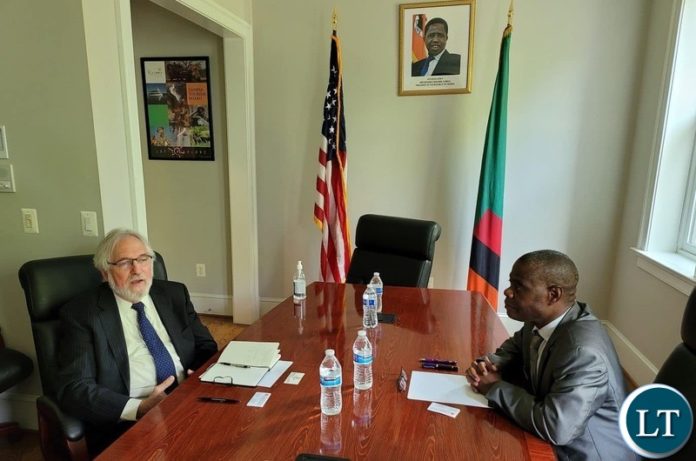 Zambia’s Ambassador to the United States H.E. Lazarous Kapambwe with Dr Irving Mintzer
