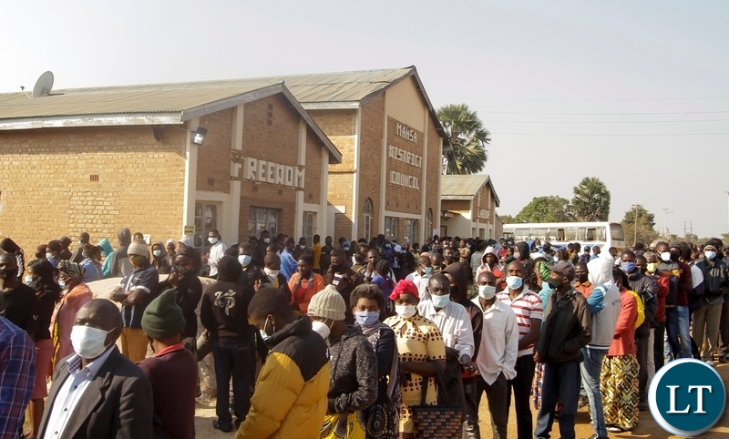  VOTERS at Council Guest House Polling station in Bahati constituency line-up to cast their votes.