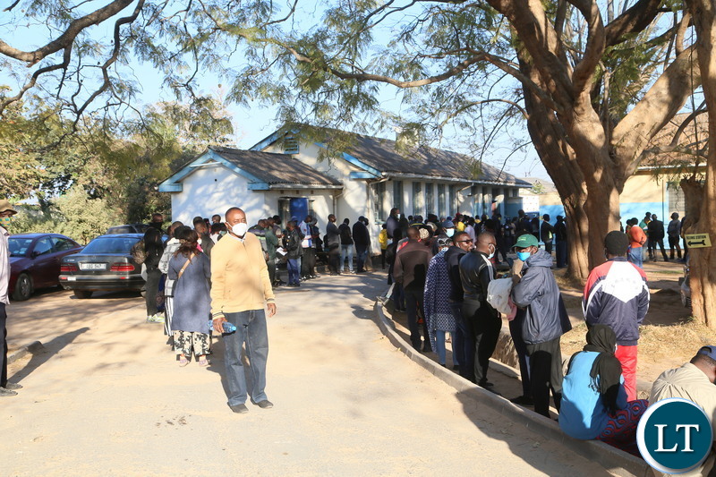Thousands of people queue to cast there votes at silverest polling in Chongwe District 