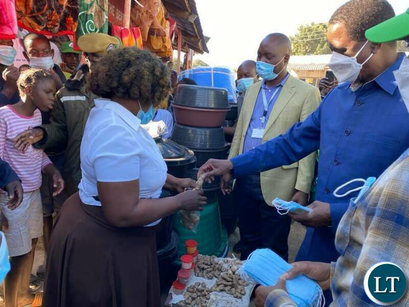 President Lungu Distributing Masks