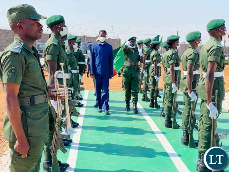President Lungu through a pass out Parade