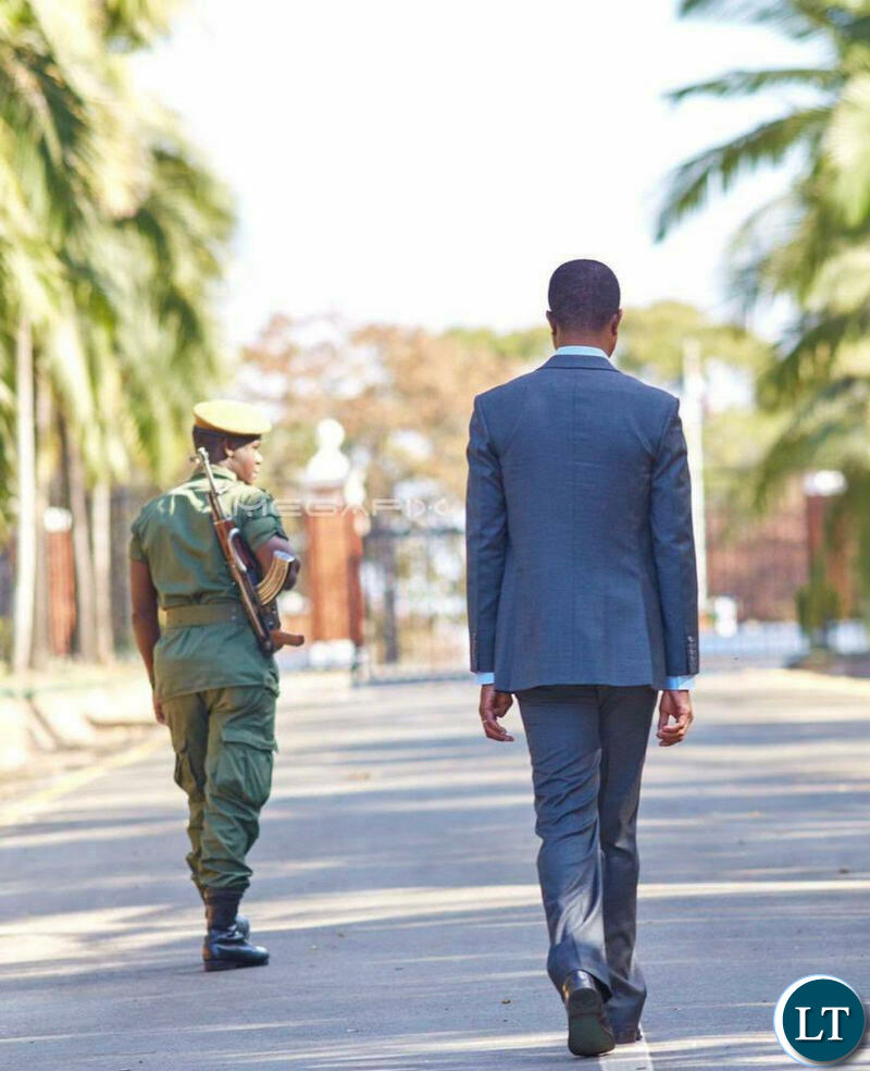 PF President Edgar Lungu takes his last stroll in State House grounds