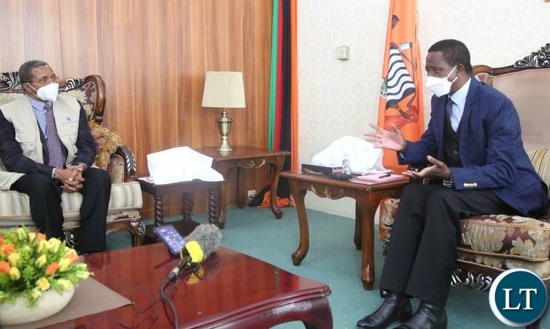 PRESIDENT Edgar Lungu confers with Commonwealth Delegation Leader,Jakaya Kikwete when he paid a courtesy call on him at State House t
