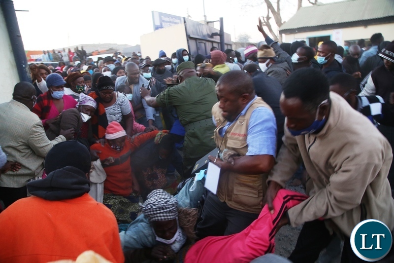 There was stampede due to overcrowding before residents casted their votes at Andrew Mwenya polling station in Chawama today.