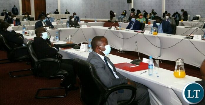 Cabinet Ministers and Provincial Ministers following the proceedings of President Hikainde Hichilema induction of Cabinet Ministers and Provincial Ministers at Mulungushi Conference Centre. Monday, September 13, 2021. Picture by ROYD SIBAJENE/ZANIS
