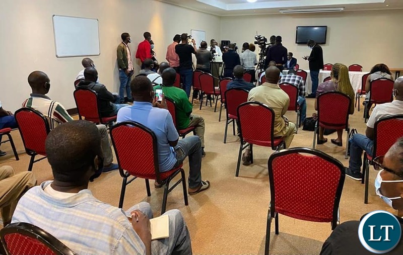 Media Briefing by Patriotic Front party information and publicity chairman Hon. Raphael Mangani Nakacinda