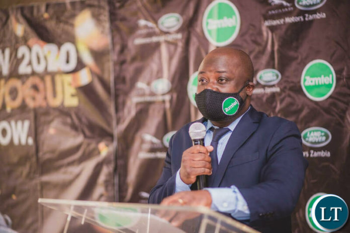 Zamtel CEO Sydney Mupeta speaking at the handover ceremony of the Win a Range Rover campaign