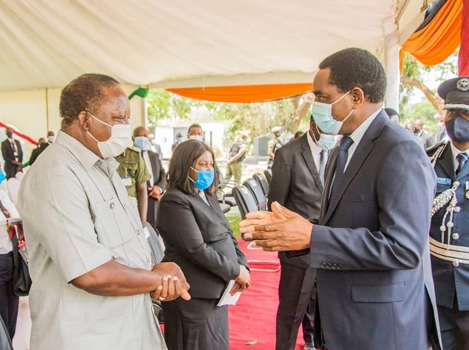President Hichilema with Former Vice President Enock Kavindele