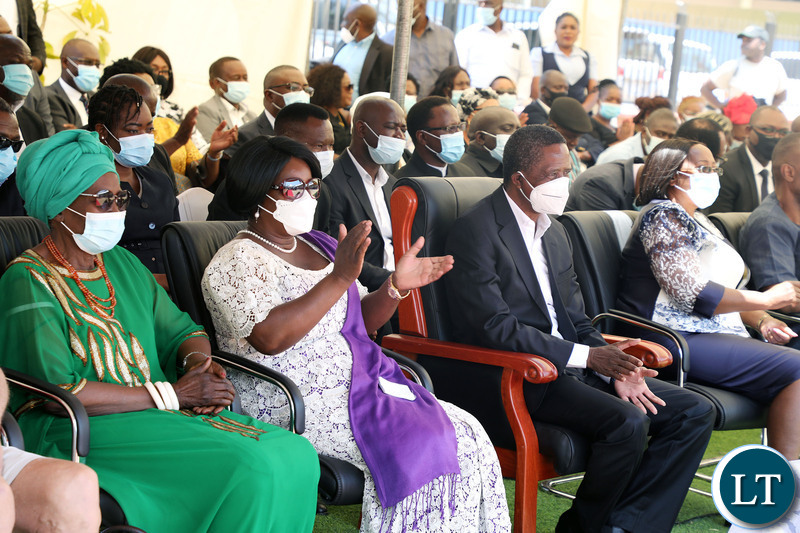From L-R: Former Vice-President Inonge Wina, former First Lady Esther Lungu, Former President Edgar Lungu and Former First Lady Dr Christine Kaseba-Sata  during Late President Michael Sata's memorial Mass at Embassy Park in Lusaka on Thursday, October 28,2021-Picture by THOMAS NSAMA/ZANIS  