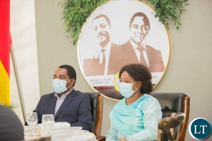 HH and First Lady at the remembrance ceremony in honor of the United Party for National Development (UPND) Founding President Anderson Mazoka