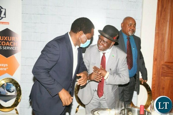President Hakainde Hichilema with Chief Munena during the Gala Dinner and meet the President at Mulungushi Conferance Center