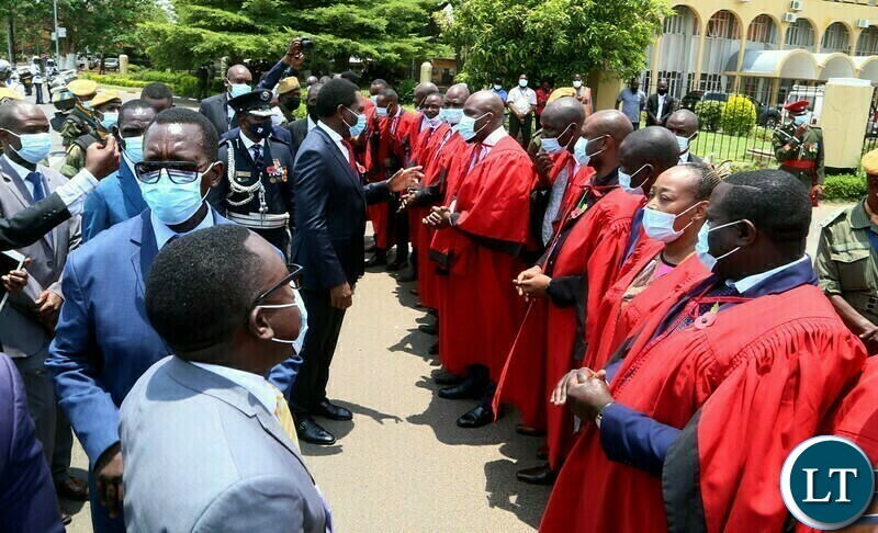 President Hakainde Hichilema interacts councillors after layiing wreaths during the remembrance day of the first World War at the Cenotaph in Lusaka yesterday. Sunday, November 14, 2021. Picture by ROYD SIBAJENE/ZANIS