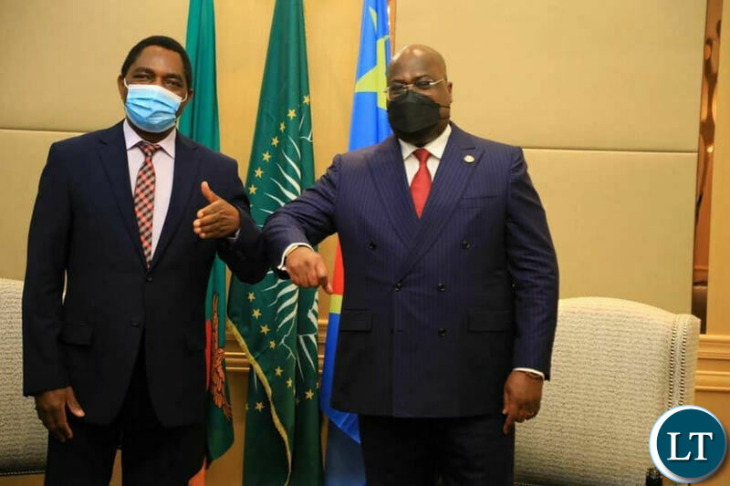 President Hakainde Hichilema and his Congolese counterpart Félix Tshisekedi