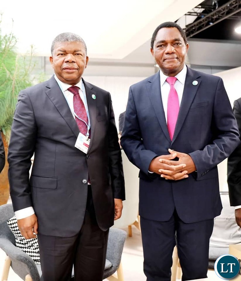 President Hakainde Hichilema meeting with President João Lourenço of Angola