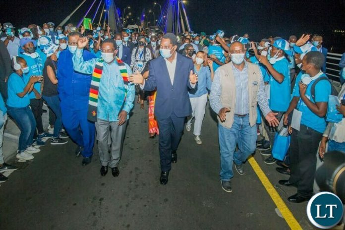President Hichilema with President Hage Geingob of Namibia, His Excellency, President Emmerson Mnangagwa of Zimbabwe and Dr Mokgweetsi Eric Masisi, President of the Republic of Botswana