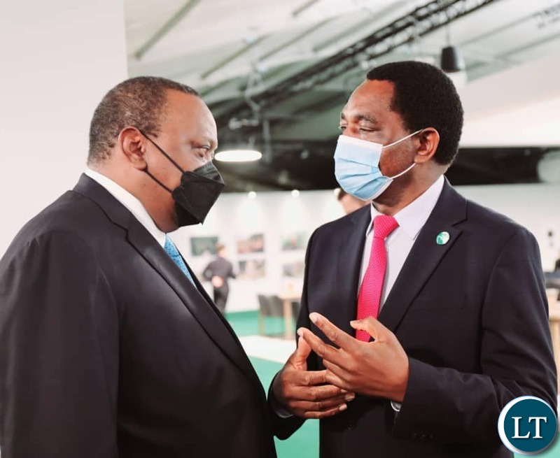President Hakainde Hichilema meeting with President Uhuru Kenyatta of Kenya