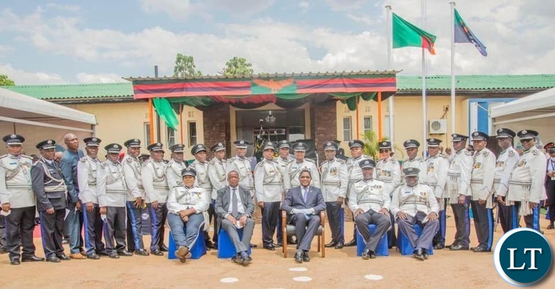 President Hakainde Hichilema officiating at at the graduation ceremony of 1, 341 officer-recruits at the Zambia Police, Lilayi Training College in Lusaka. 