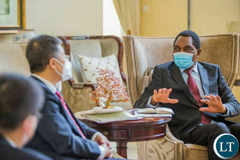 HH meeting with Chinese Ambassador to Zambia Mr Li Jie at the Community House