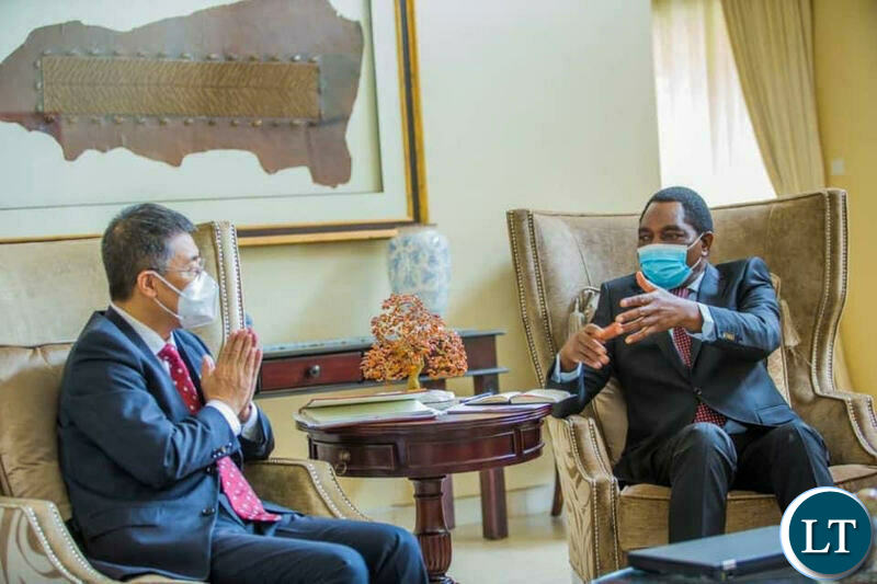 HH meeting with Chinese Ambassador to Zambia Mr Li Jie at the Community House