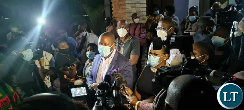 Minister of Home Affairs welcoming 95 Zambians who were evacuated from Ukraine after the Russian invasion
