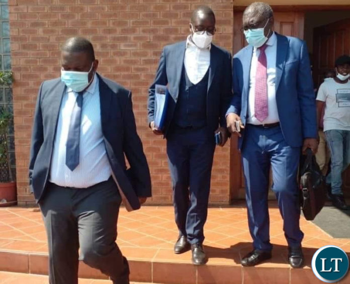 Milingo Lungu leaving court today with his lawyers