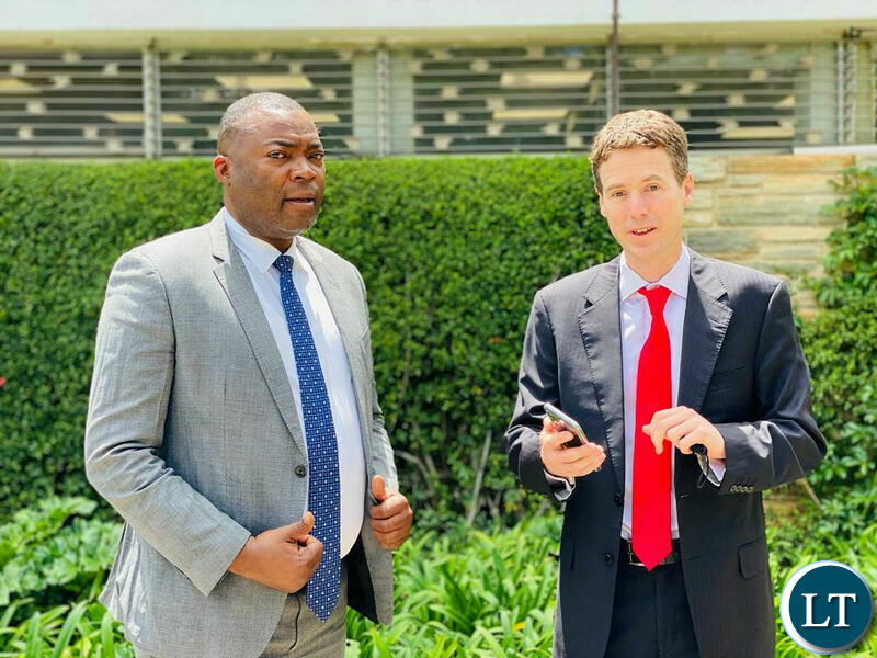 Kabushi MP Bowman Lusambo poses a photo with UK High Commissioner NIcholas Woolley at the British High Commission