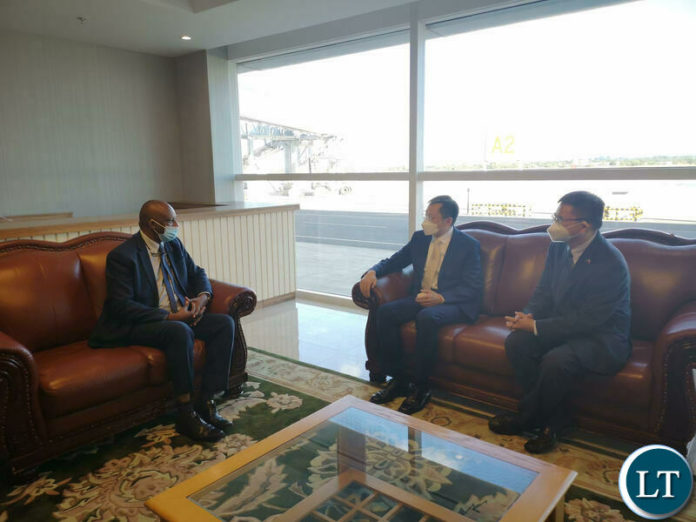 Newly appointed Chinese Ambassador to Zambia Mr. Du Xiaohui on arrival at KKIA.