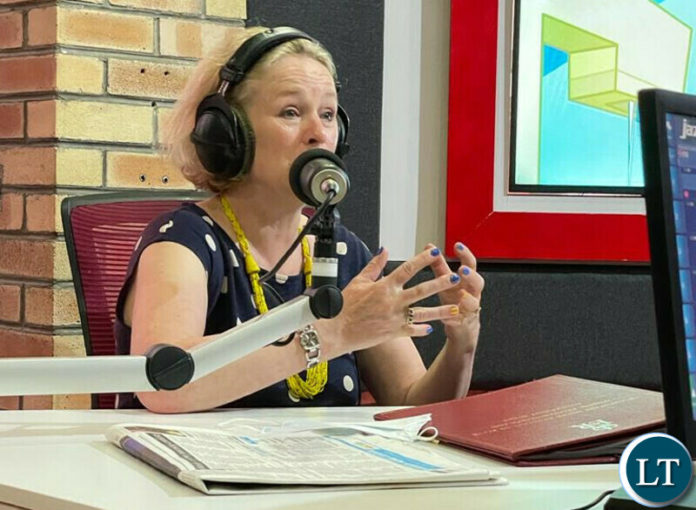 UK Minister for Africa Vicky Ford inside Hot FM studios