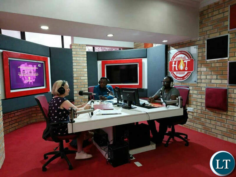 UK Minister for Africa Vicky Ford inside Hot FM studios