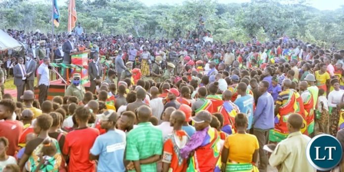 HH at a public rally held at Palangoto Primary School in Luwingu District