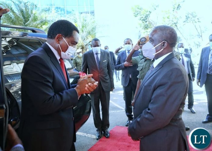 President Hichilema with Minister of Agriculture Mtolo Phiri