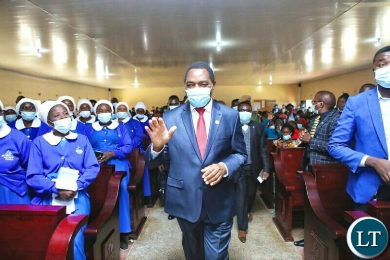 President Hichilema urges the Church  to  take the country to the desired level