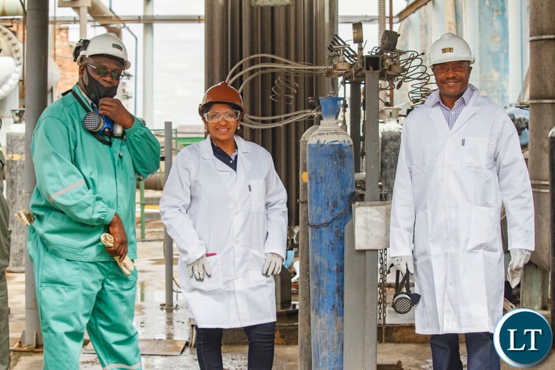 Konkola Copper Mines (KCM) Provisional Liquidator Celine Nair at the Oxygen Plant in Chingola
