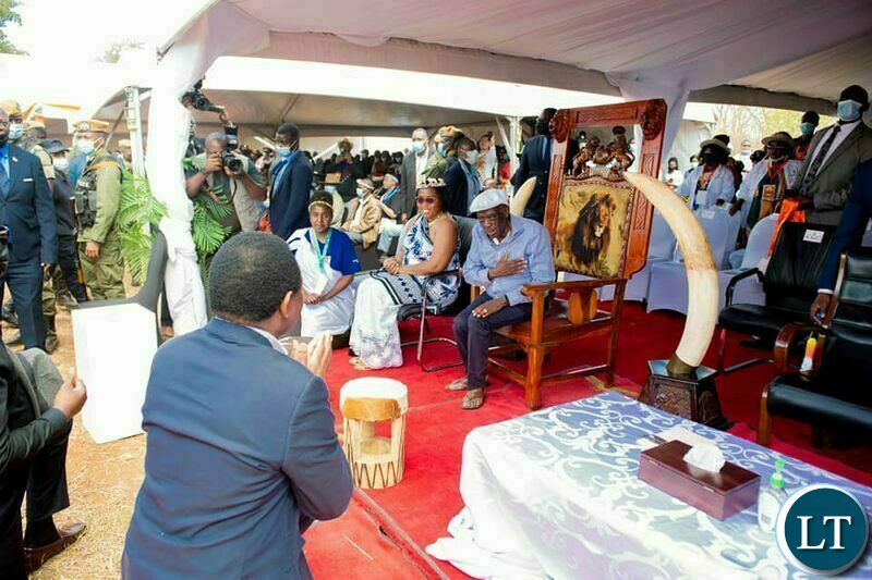 HH at the Bene Mukuni Traditional Ceremony at Simukale Shrine Grounds in Livingstone