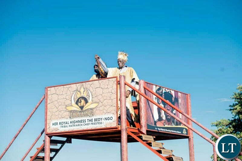 CHief Mukuni at the Bene Mukuni Traditional Ceremony at Simukale Shrine Grounds in Livingstone