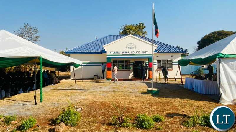 A newly constructed Police Post in Nyumba Yanga Township