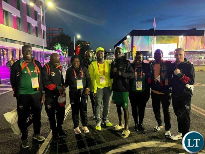 Ministry of Youth and Sports PS , Kangwa Chileshe with Zambia Athletes