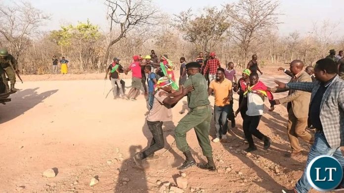 UPND Cadres Fighting running battles with Zambia Police