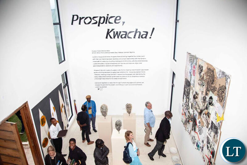 Art enthusiasts enjoying the inaugural LuCAC exhibition title Prospice, Kwacha!