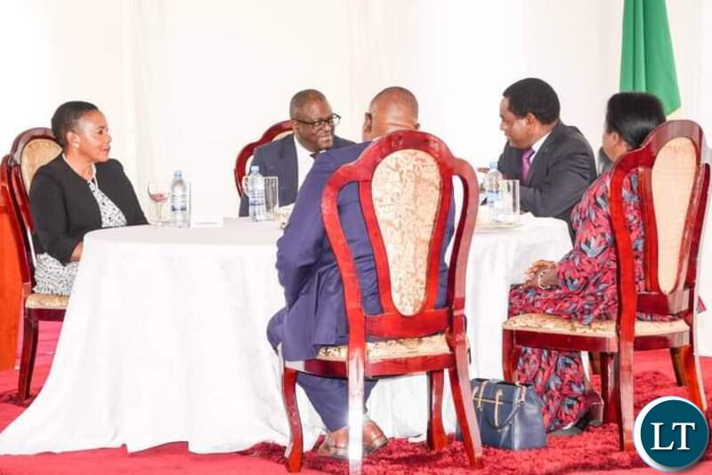 President Hichilema dine and wine with Chief Justice Mumba Malila, Speaker of National Assembly Nelly Mutti, Vice President and Minster of Justice 